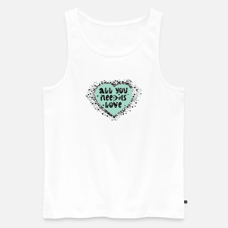 Liebevolles Herzdesign mit Botschaft - Männer Premium Bio Tank Top - Weiß