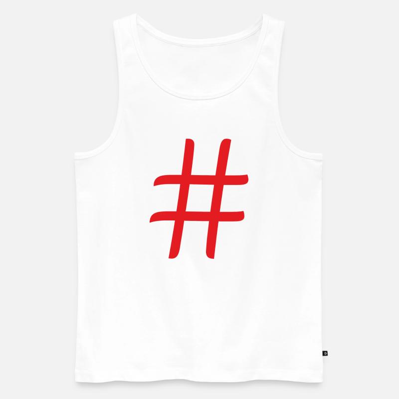 hashtag - Männer Premium Bio Tank Top - Weiß