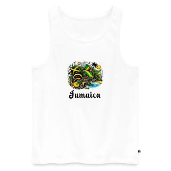 Design du drapeau des Caraïbes de la Jamaïque - Débardeur bio Premium Homme - blanc - Devant - Michal (187cm)