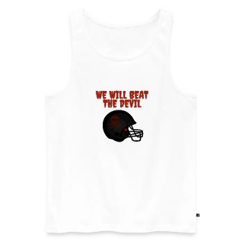 Düstere Motivationsbotschaft mit Schädel - Männer Premium Bio Tank Top - Weiß - Vorne - AI Model Male 178 light (178cm)