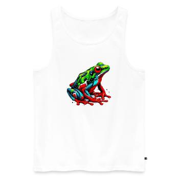 Frosch - Männer Premium Bio Tank Top - Weiß - Vorne - AI Model Male 178 light (178cm)