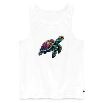 Tortue marine - Débardeur bio Premium Homme - blanc - Devant - Michal (187cm)