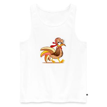 CHICKEN COOP CHICKENS COMIC - Men's Premium Organic Tank Top - white - Front - AI Model Male 178 light (178cm)