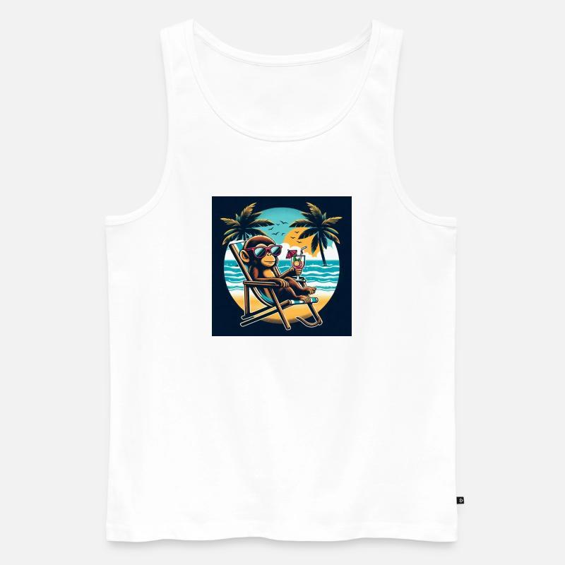 Strandaffe - Männer Premium Bio Tank Top - Weiß