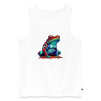 Frosch - Männer Premium Bio Tank Top - Weiß - Vorne - AI Model Male 178 light (178cm)