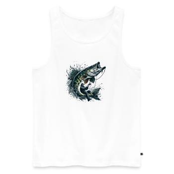 Angeln Hecht Geschenk - Männer Premium Bio Tank Top - Weiß - Vorne - Michal (187cm)
