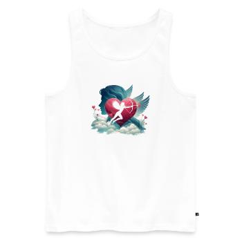 Cupid Archer Heart Artwork - Men's Premium Organic Tank Top - white - Front - Michal (187cm)