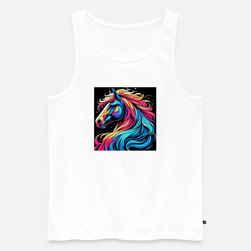 Pferd - Männer Premium Bio Tank Top - Weiß