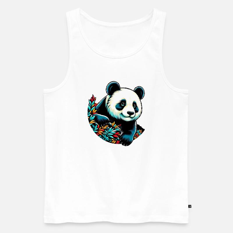 Panda - Männer Premium Bio Tank Top - Weiß