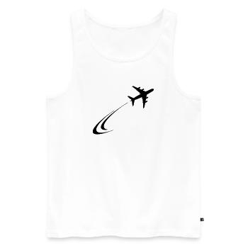 L’avion s’envole - Débardeur bio Premium Homme - blanc - Devant - AI Model Male 178 light (178cm)