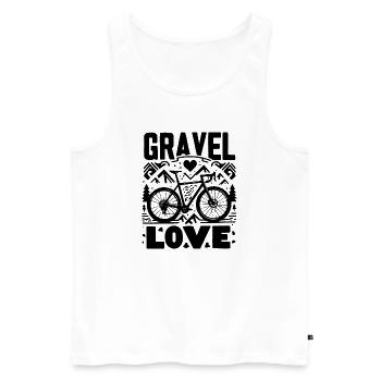 Gravel Love - Gravel Bike - Men's Premium Organic Tank Top - white - Front - AI Model Male 178 light (178cm)