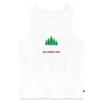 Trailrunning - Run Forest Run - Männer Premium Bio Tank Top - Weiß - Vorne - AI Model Male 178 light (178cm)