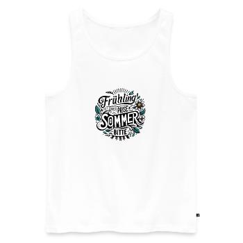 frühling mit einer prise sommer, bitte! jahreszeit - Männer Premium Bio Tank Top - Weiß - Vorne - Michal (187cm)