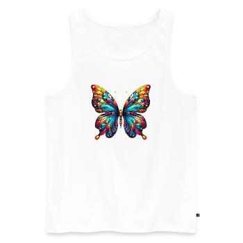 Papillon - Débardeur bio Premium Homme - blanc - Devant - Michal (187cm)