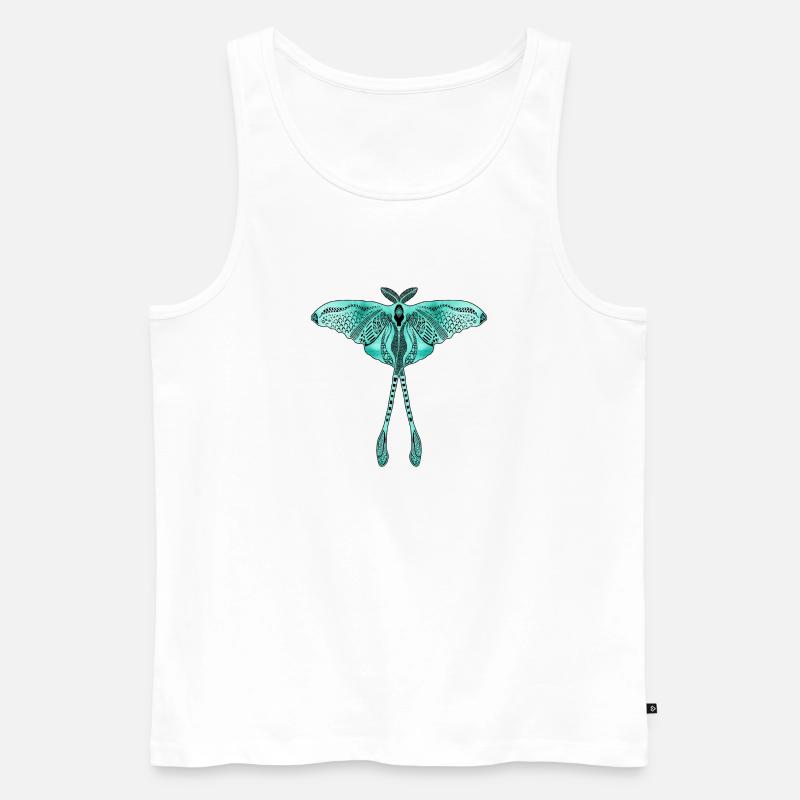 Chinesische Mondmotte - Luna Moon Moth - Männer Premium Bio Tank Top - Weiß