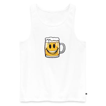 Happy beer! - Men's Premium Organic Tank Top - white - Front - AI Model Male 178 light (178cm)