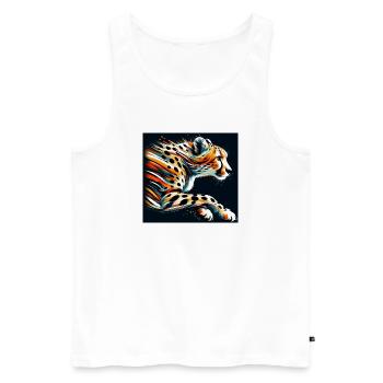 Gepard - Männer Premium Bio Tank Top - Weiß - Vorne - Michal (187cm)
