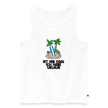 Surfer Urlaub Surfen Sommer Strand Meer Spruch - Männer Premium Bio Tank Top - Weiß - Vorne - AI Model Male 178 light (178cm)