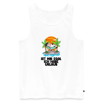 Urlaub Ferien Frei Kuh - Männer Premium Bio Tank Top - Weiß - Vorne - Michal (187cm)