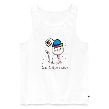 every jeck it's different carnival confetti - Men's Premium Organic Tank Top - white - Front - AI Model Male 178 light (178cm)