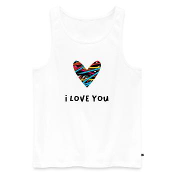 PAAR. ICH HABE GERADE GEHEIRATET. Junggesellinnenabschied. VALENTINSTAG. MARIES - Männer Premium Bio Tank Top - Weiß - Vorne - Michal (187cm)
