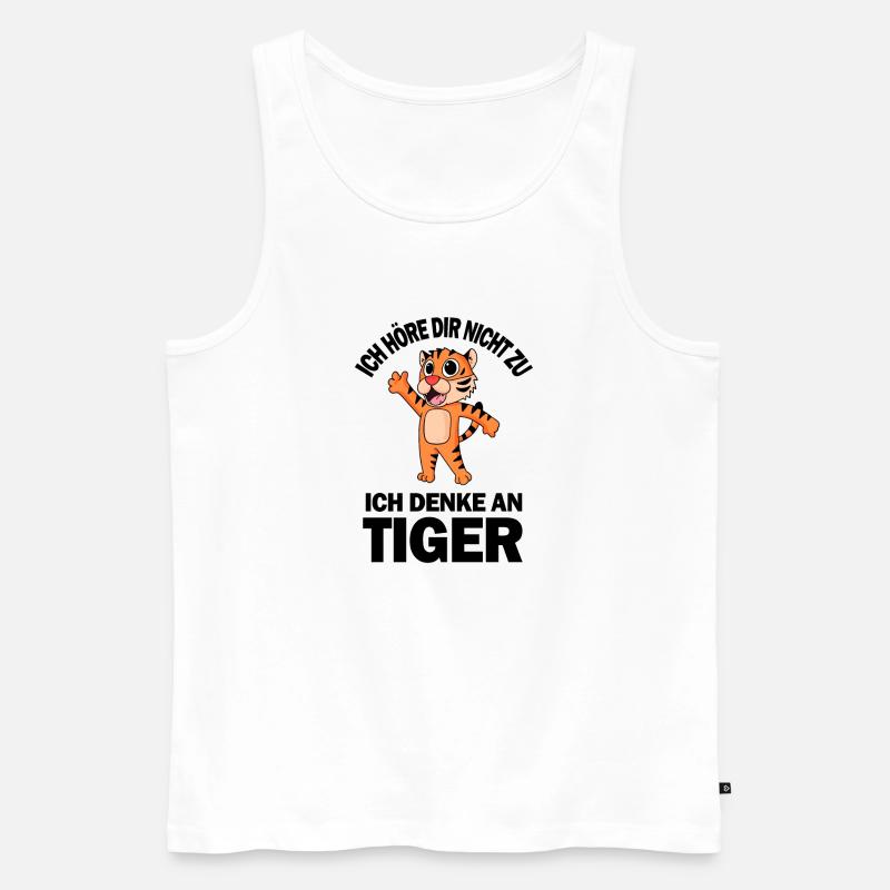 Tiger Spruch - Tiger Sprüche - Männer Premium Bio Tank Top - Weiß
