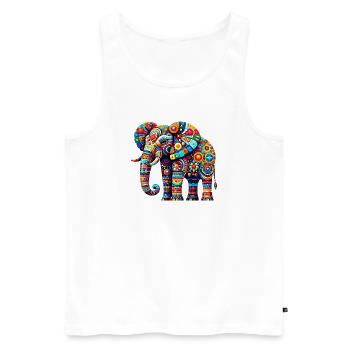 Éléphant - Débardeur bio Premium Homme - blanc - Devant - Michal (187cm)