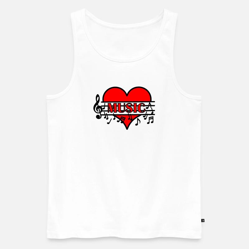 Ich liebe Musik - Männer Premium Bio Tank Top - Weiß