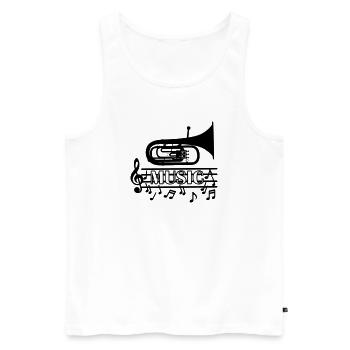 Baritone music logo - Men's Premium Organic Tank Top - white - Front - AI Model Male 178 light (178cm)