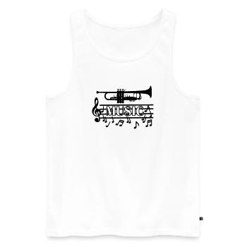 Logo für Trompetenmusik - Männer Premium Bio Tank Top - Weiß - Vorne - AI Model Male 178 light (178cm)