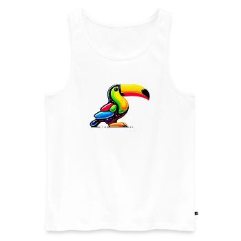 Toucan - Débardeur bio Premium Homme - blanc - Devant - Michal (187cm)