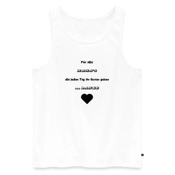 Thank you Mom for giving it to you - Men's Premium Organic Tank Top - white - Front - AI Model Male 178 light (178cm)