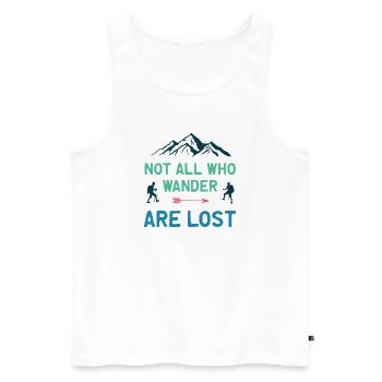 Not All Who Wander All Lost - Men's Premium Organic Tank Top - white - Front - AI Model Male 178 light (178cm)