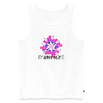 Disco Neon DJ Circle Design - Men's Premium Organic Tank Top - white - Front - AI Model Male 178 light (178cm)