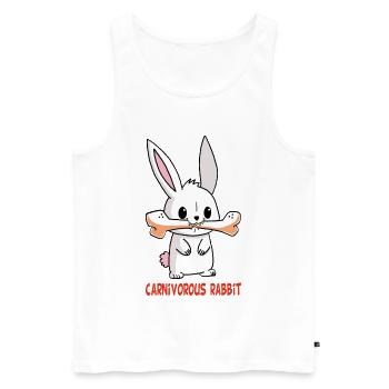 Carnivorous white rabbit - Men's Premium Organic Tank Top - white - Front - AI Model Male 178 light (178cm)