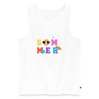 Sommer - Summer - Sommerliebe - Sonne - Sun - Männer Premium Bio Tank Top - Weiß - Vorne - AI Model Male 178 light (178cm)