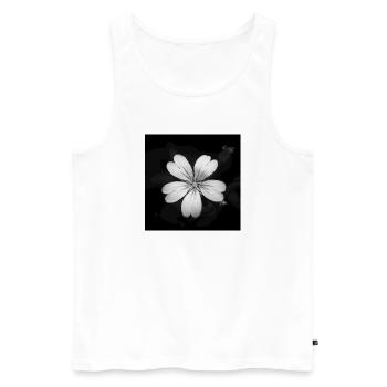Weiße Blume Ackerhornkraut, Acker-Hornkraut Poster - Männer Premium Bio Tank Top - Weiß - Vorne - Michal (187cm)