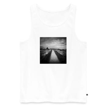 Pfad Weg St. Peter Ording Dünen Nordsee Poster - Männer Premium Bio Tank Top - Weiß - Vorne - AI Model Male 178 light (178cm)