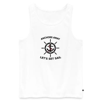 Segel, Anker, Steuerrad, Segelboot, Kreuzfahrt, Kompass - Männer Premium Bio Tank Top - Weiß - Vorne - Michal (187cm)
