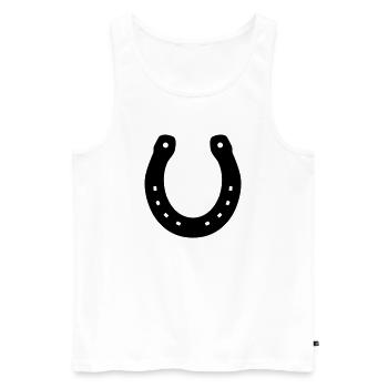 Hufeisen Pferd Glück Symbol Flächenfarbe - Männer Premium Bio Tank Top - Weiß - Vorne - AI Model Male 178 light (178cm)