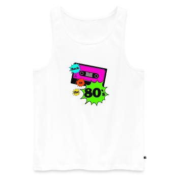 80s Party Retro Fun Shirt Theme Party, 80s (25) - Men's Premium Organic Tank Top - white - Front - AI Model Male 178 light (178cm)