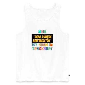 LUSTIGE KARNEVALSSPRÜCHE NERVENKOSTÜM - Männer Premium Bio Tank Top - Weiß - Vorne - Michal (187cm)