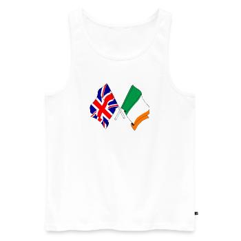 Drapeau de l’Angleterre et drapeau de l’Irlande - Débardeur bio Premium Homme - blanc - Devant - AI Model Male 178 light (178cm)