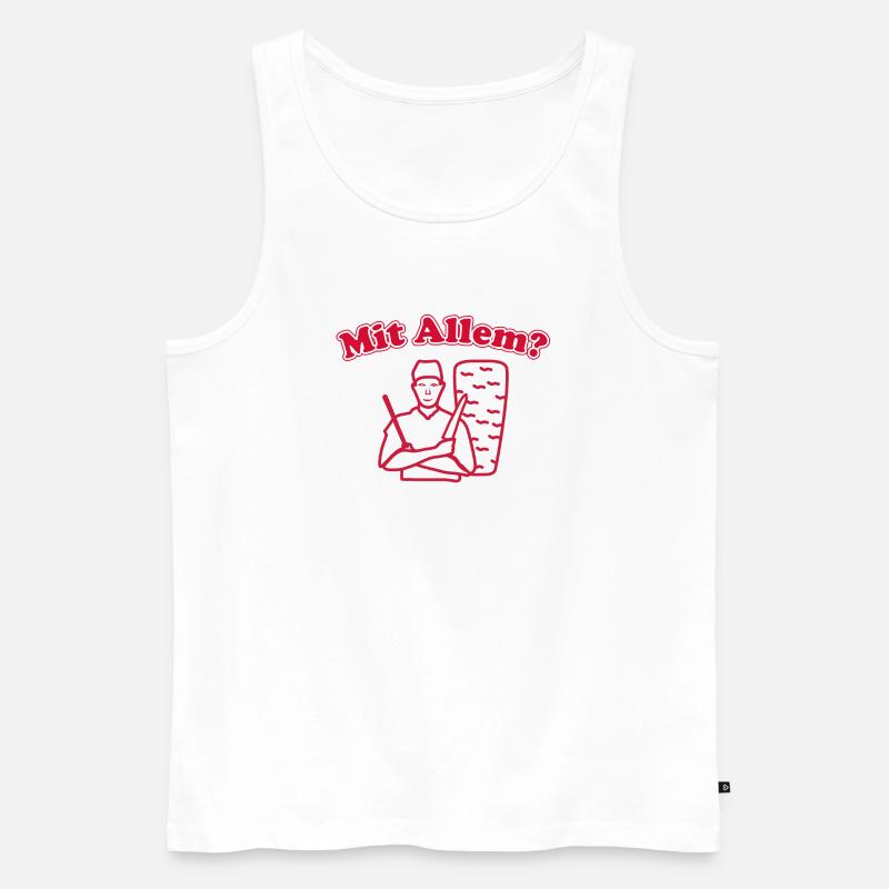 Mit Allem? - Männer Premium Bio Tank Top - Weiß