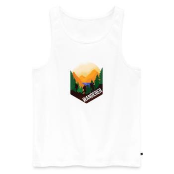 Wanderer - Männer Premium Bio Tank Top - Weiß - Vorne - Michal (187cm)