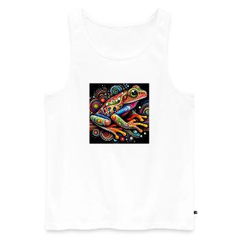 Frosch - Männer Premium Bio Tank Top - Weiß - Vorne - AI Model Male 178 light (178cm)