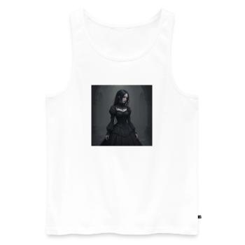 Gothic Viktorianisches Schwarzkleid - Männer Premium Bio Tank Top - Weiß - Vorne - Michal (187cm)