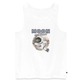 Moon Flight Cartoon Astronaut - Men's Premium Organic Tank Top - white - Front - Michal (187cm)