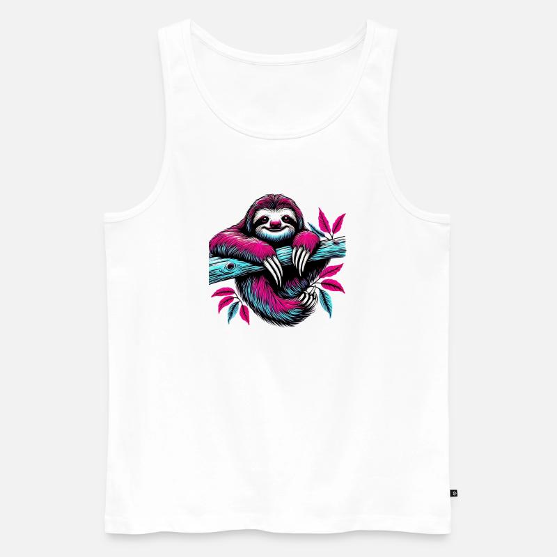 Faultier - Männer Premium Bio Tank Top - Weiß