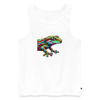 Gecko - Men's Premium Organic Tank Top - white - Front - Michal (187cm)